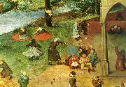 Pieter Bruegel detalj fran barnens lekar painting